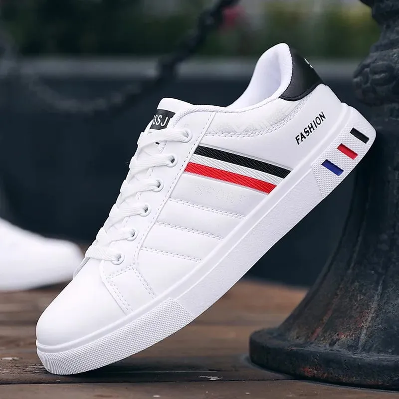 Fehér Vulkanizált Cipők Férfi Lapos Kényelmes Cipők Fűzős Zapatillas Hombre Őszi tavaszi divat Cipők Drop Shipping
