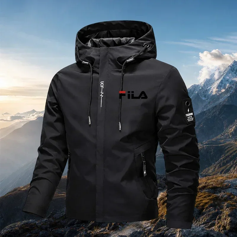 2026 Spring Autumn Men Women Black Hooded Windbreaker Lightweight Outdoor Jacket Windproof Coat Unisex Zipper Fashion Jackets — image 5