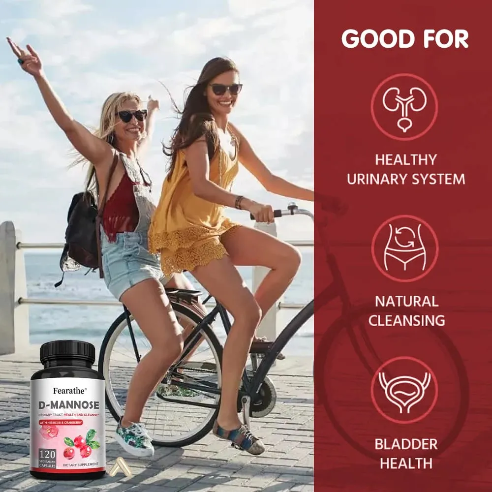 D-Mannose All-natural Urinary Tract Health Support Supplement Helps with Bladder Health Dietary Supplement 120 Capsules
