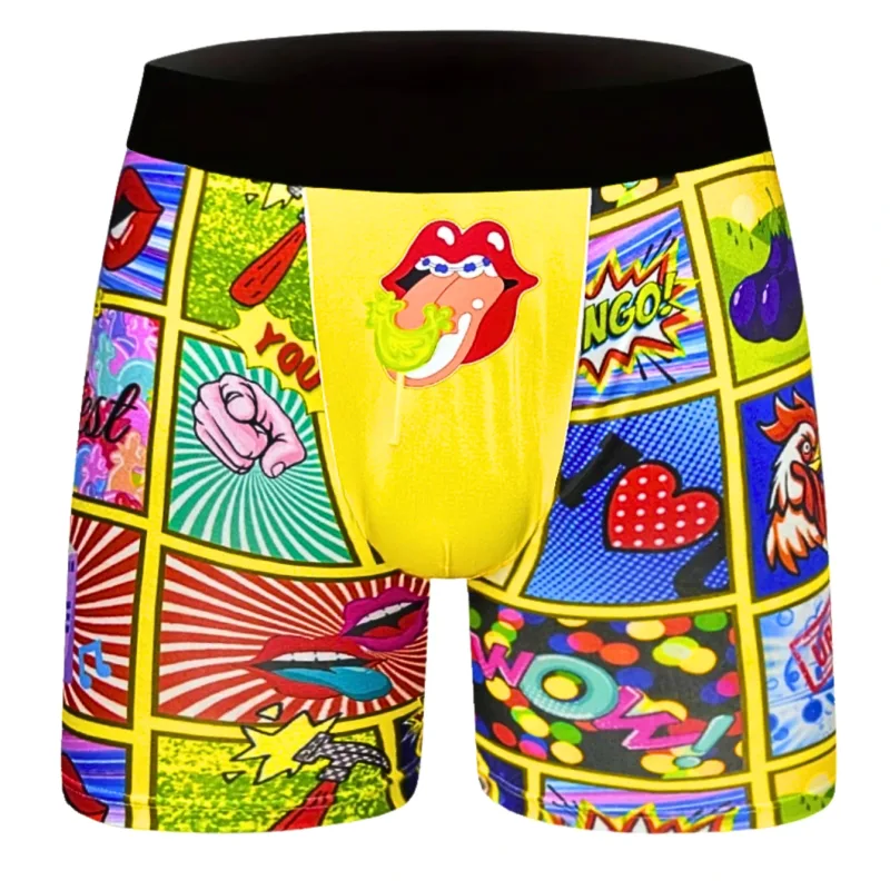 Men Underwear Casual Sports Boxershorts Men Print Long Boxers Teenagers Parents Sexy Funny Underwear Fashionable Printed Shorts