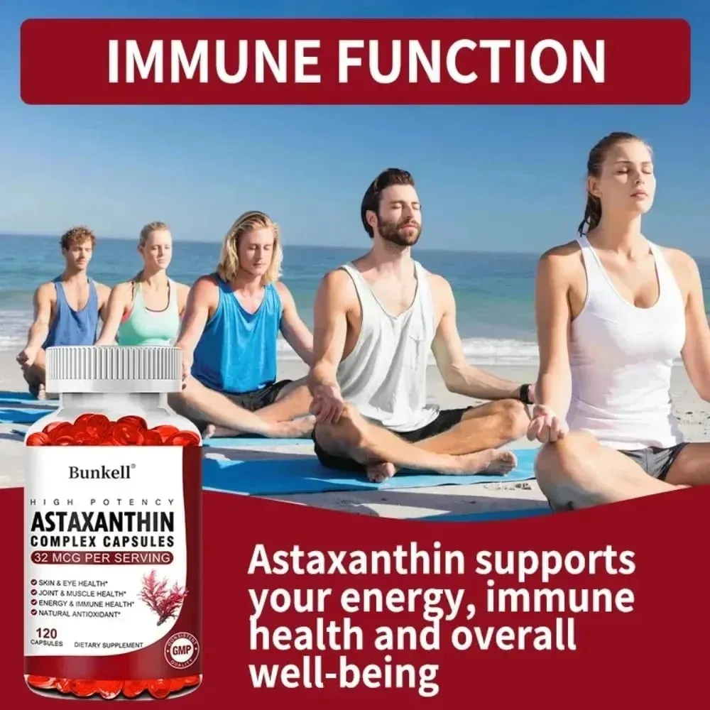 Antarctic Krill Oil 120mg Astaxanthin 32mcg Capsules(EPA DHA) Support Joint and Skin Immunity Cardiovascular Health