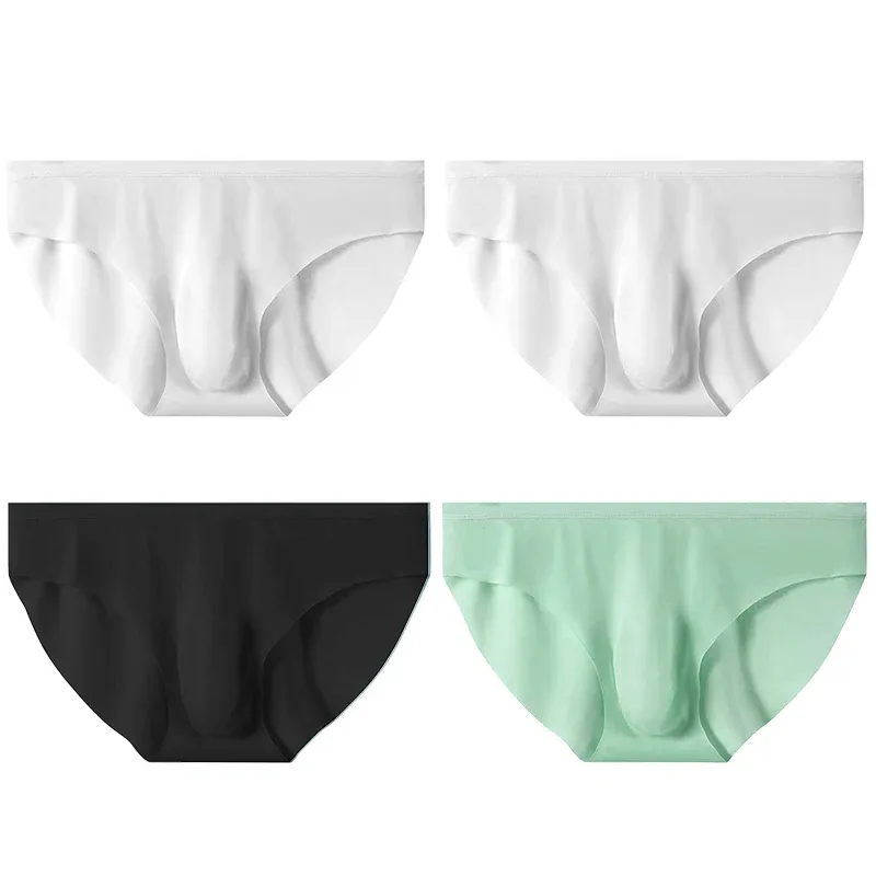 4pcs Panlalaking Ice Silk Briefs sa Tag-init Transparent na Seamless Sexy Mabilis na pagkatuyo Trendy Breathable Underwear Ultra-manipis na Panty — image 20