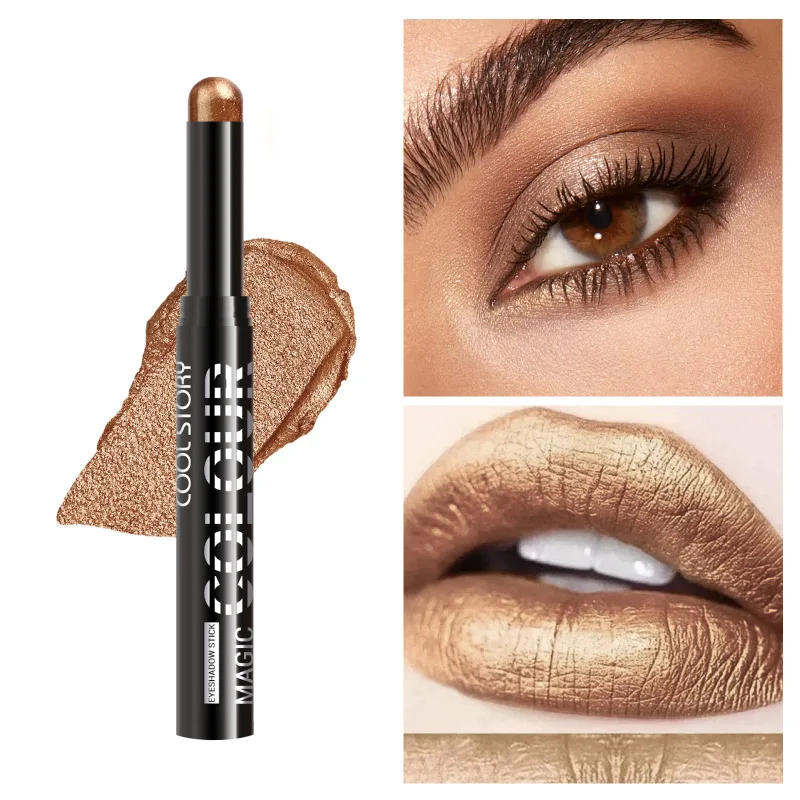 2 σε 1 Eyeshadow Lipstick Stick Pencil Waterproof Glitter Brighten Matte Eye Shadow Makeup Pigment Eyeshadow Pen