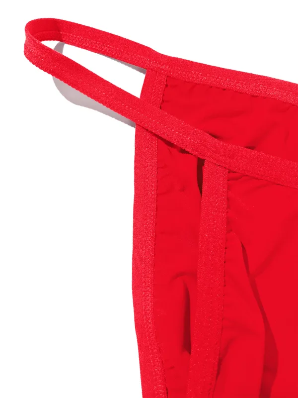 1PC Men's Sexy Low-Waist Briefs with Large Pouch Single Color Thin Belt Comfortable Thin Design for Summer Pure Color Underwear — image 38