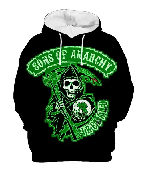 Ανδρικό Street Style 3D Φούτερ Sons of Anarchy Φούτερ Φούτερ φθινοπώρου/χειμώνα Unisex Loose casual αθλητικές φόρμες εξωτερικού χώρου Y2k πουλόβερ — image 8