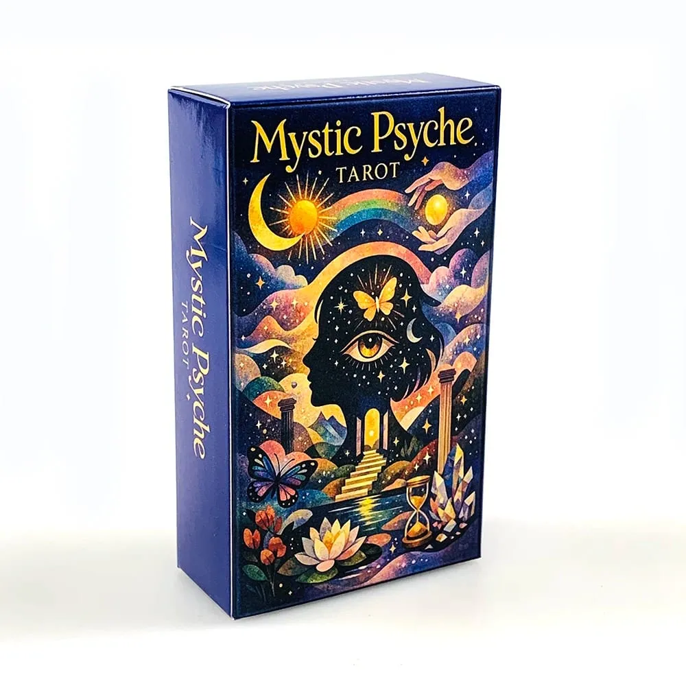 Mystic Psyche Deck Tarot English Divination Cards Mystical Cosmic Butterfly Crystal Theme Fortune Telling Board Game Cards Tarot