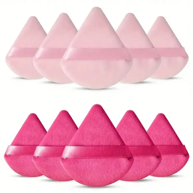 10 τμχ Triangle Velvet Powder Puff Pizza Flours Mini Face Makeup Sponge Cosmetics Ελαφρύ εργαλείο μακιγιάζ που πλένεται