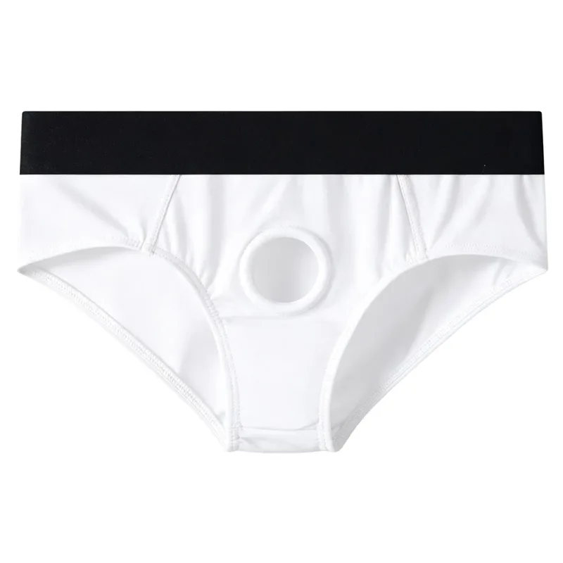 Men Front Hollow No Pouch Briefs Underwear Gay Erotic Lingine Panties Nightwear Hollow Out Open Front Underpants — image 3