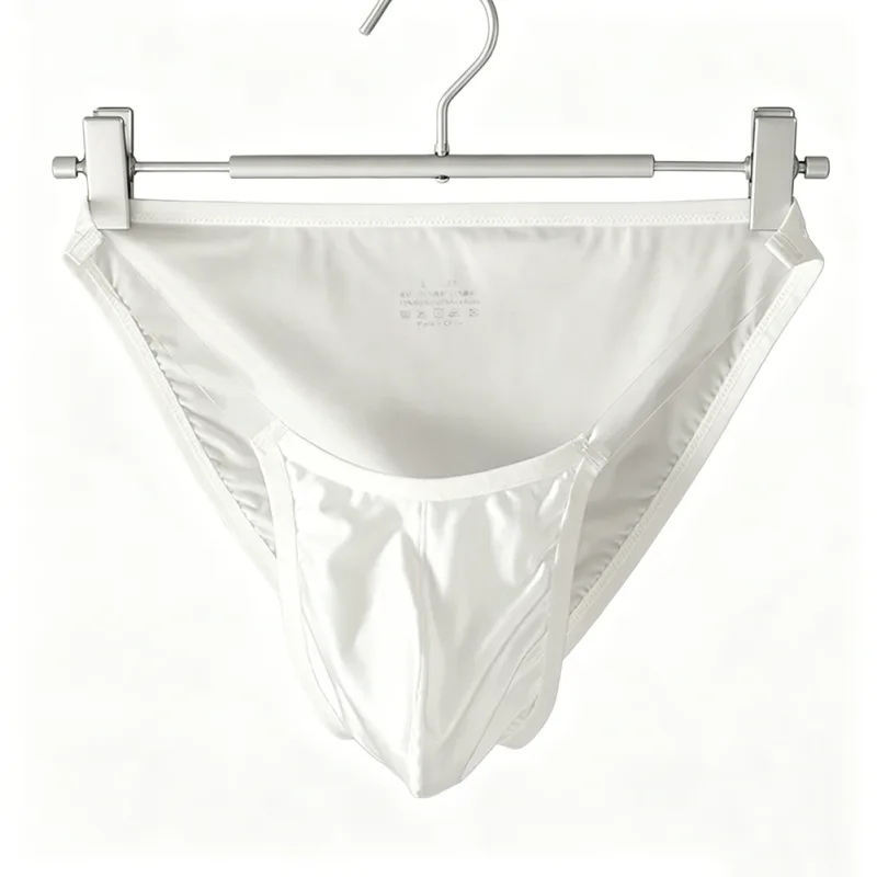 Men's Silky Ice Silk Briefs Smooth Low Rise Stretch 3D Pouch Support Breathable Daily Underwear — image 19