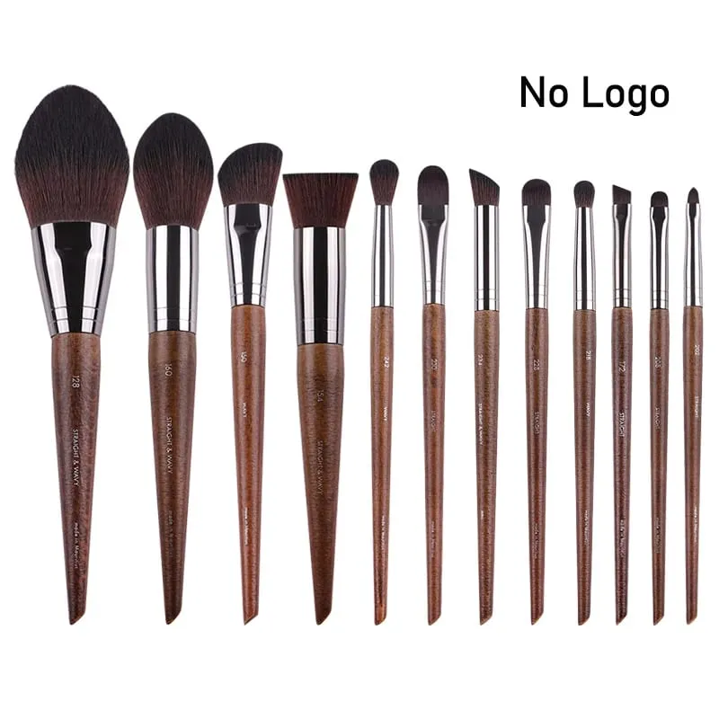 Natuurlijk hout Oogmake-up kwasten hele set Pro Crease Oogschaduw Make-up kit smudge highlighter wenkbrauw Lip wimperborstel praktisch