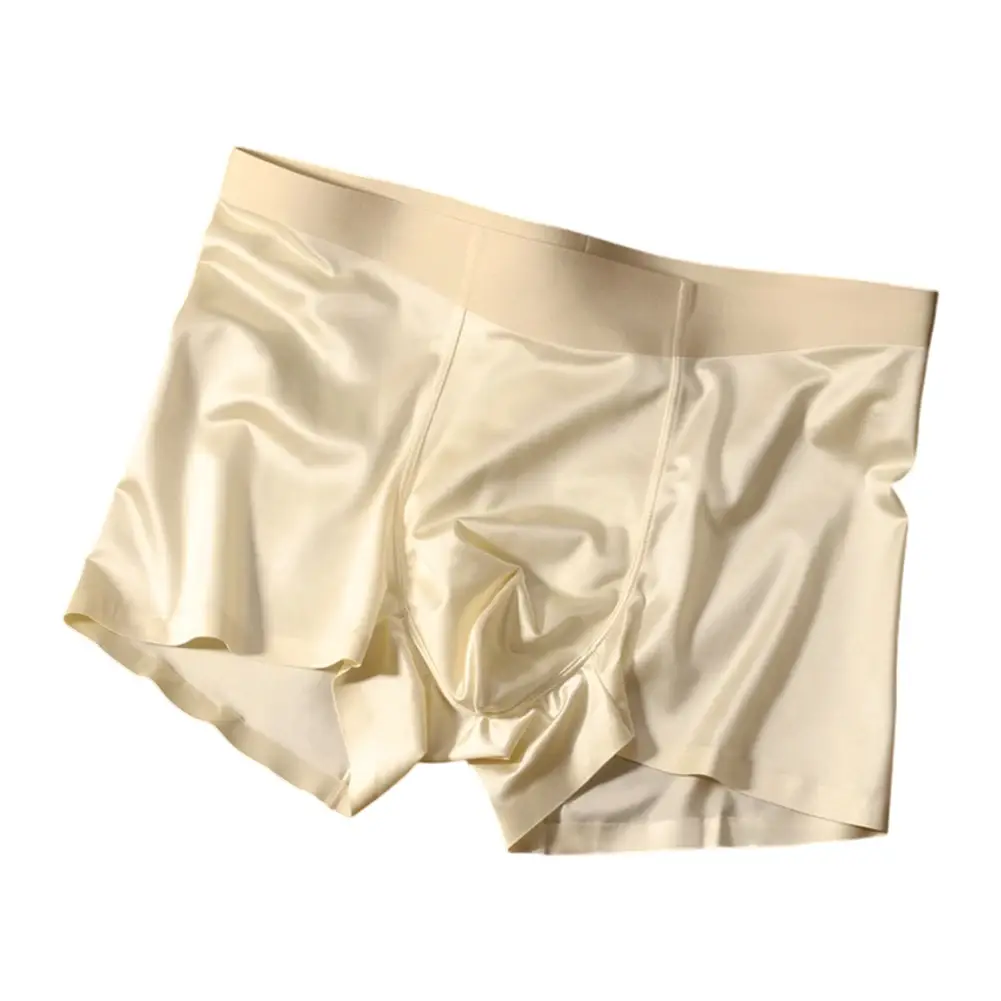 1pc Heren Naadloze Boxershorts Ademend Kruis Slipje Ijs Zijde Boxershorts Comfortabel Satijn herenondergoed Slips — image 4