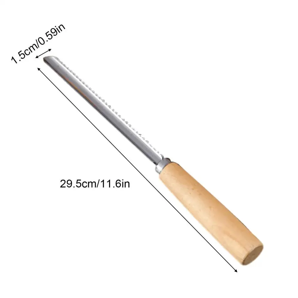 Corer Tool Kitchen Stainless Steel Pear Pitter Anti-Slip Manual Kitchen Corer with Wood Handle for Fruit Slicing Cooking Salad