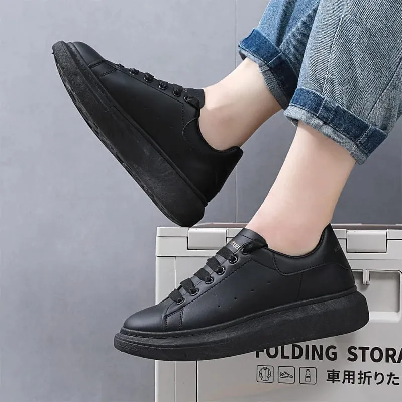 Λευκά Vulcanized Sneakers Ανδρικά Flat Άνετα Παπούτσια Lace up Zapatillas Hombre Γυναικεία Casual Sneakers Plus Size 35-45