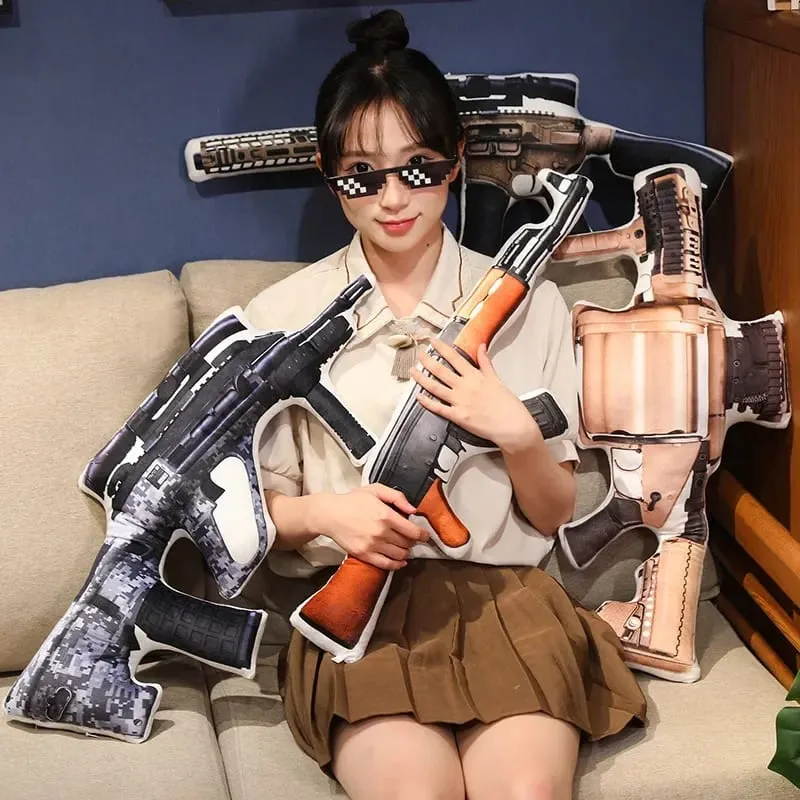 Super Cool Realistic Stuffed Printed Firearm Plush Toys Soft Funny Lifeiliek Rifle Sniper Rifle Toys Game Props For Boys