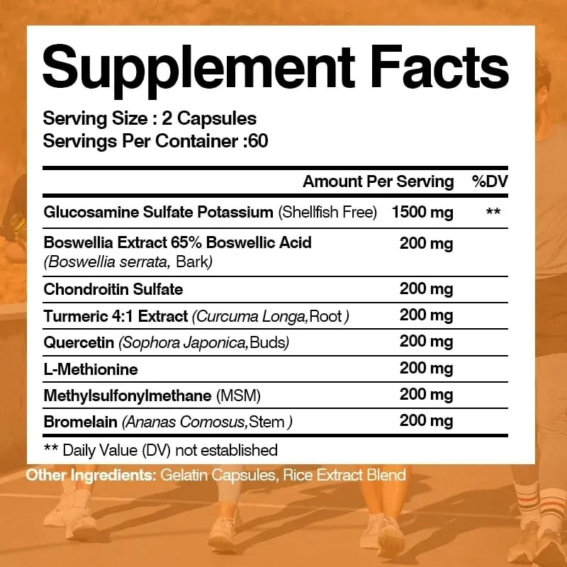 Chondroitin Turmeric MSM Glucosamine Triple Strength 2100 Mg for Hips Knees Joints & Back Comfort - Joint Supplements — image 3