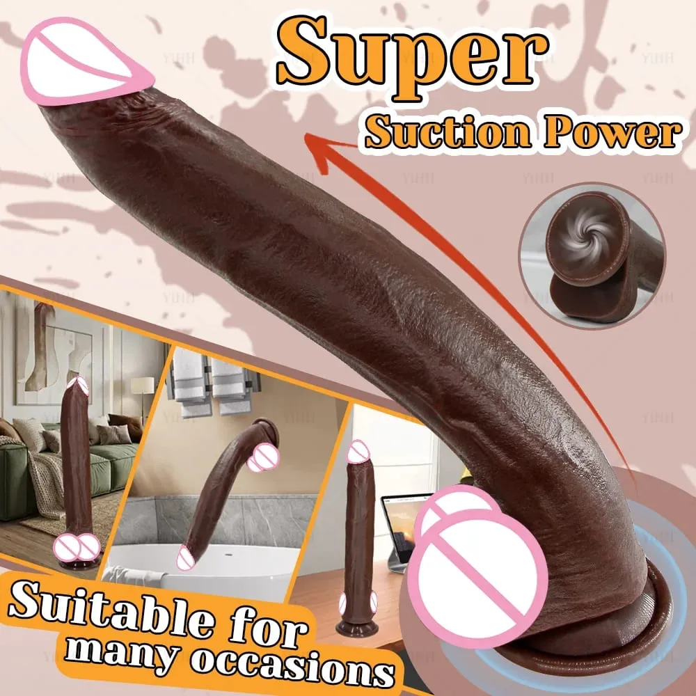 Realistic Skin/Black Dildo Silicone Long Penis Huge Dildos with Suction Cup Dick for Women Masturbation Anal Sex Toys for Adults — image 3