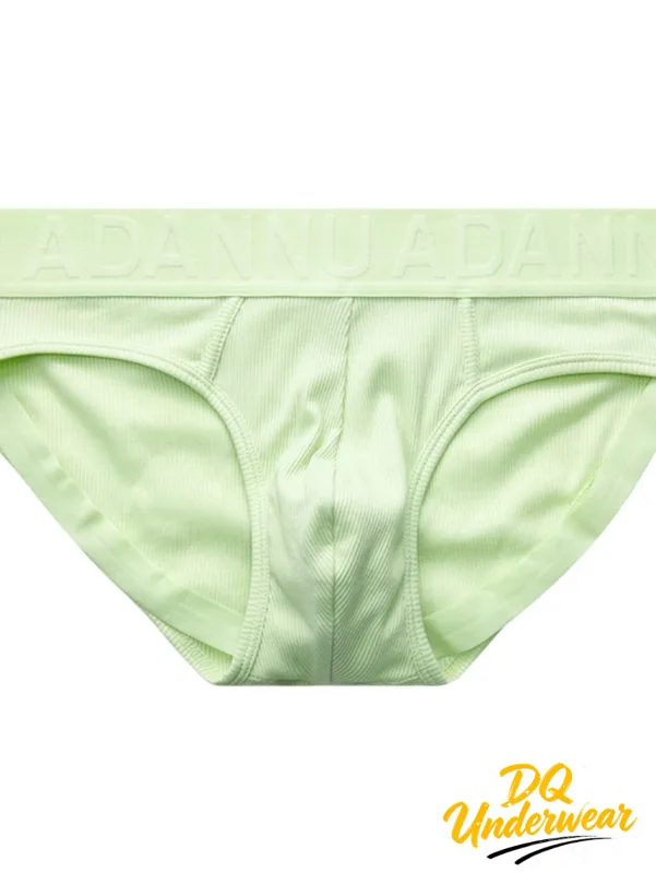 1 pz slip maschili a coste tinta unita ADANNU logo in rilievo elastico in vita stretch comfort quotidiano bikini mutande AD759 — image 14