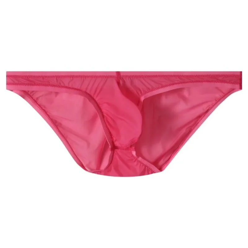 Breathable Low Waist Ice Silk Briefs Transparent Lingerie Bikini Briefs Ultra-Thin Mesh Men's Triangle Panties Summer