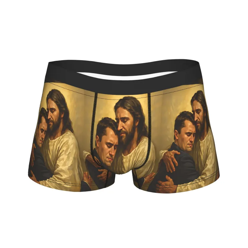 Charlie Kirk Angelic Advocate Underwear Funny Panties Printed Boxer Brief For Men 3D Pouch Plus Size Boxershorts