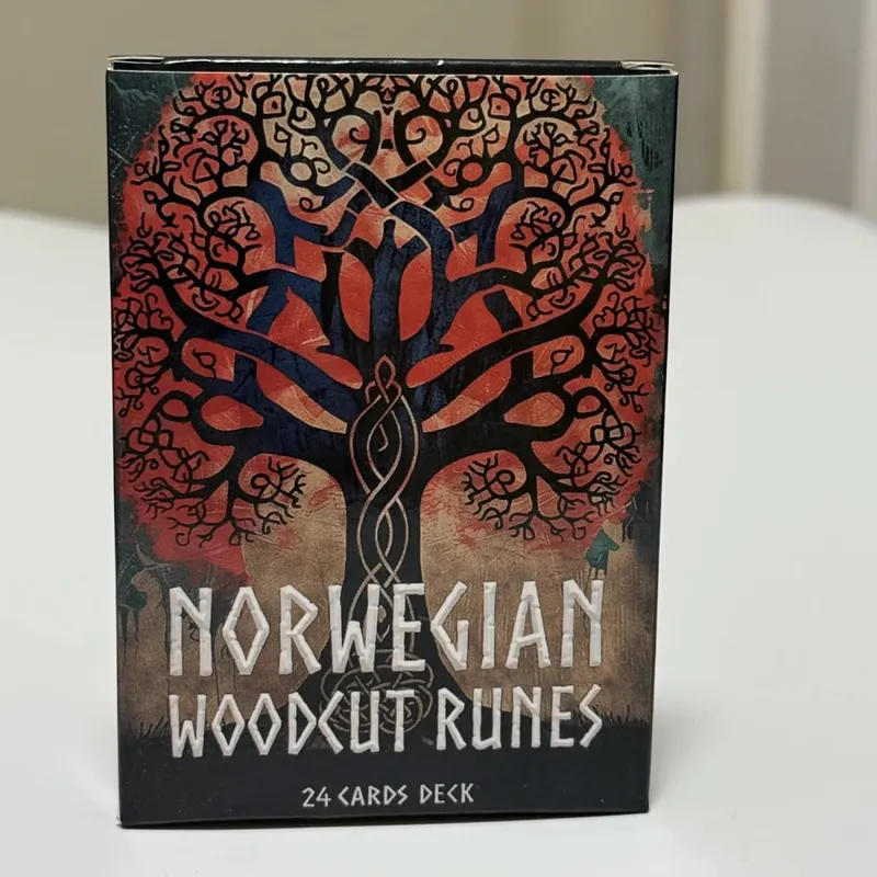 Norwegian Woodcut Runes Deck 24 τμχ Αγγλική Έκδοση The Elder Futhark Runes Oracle deck