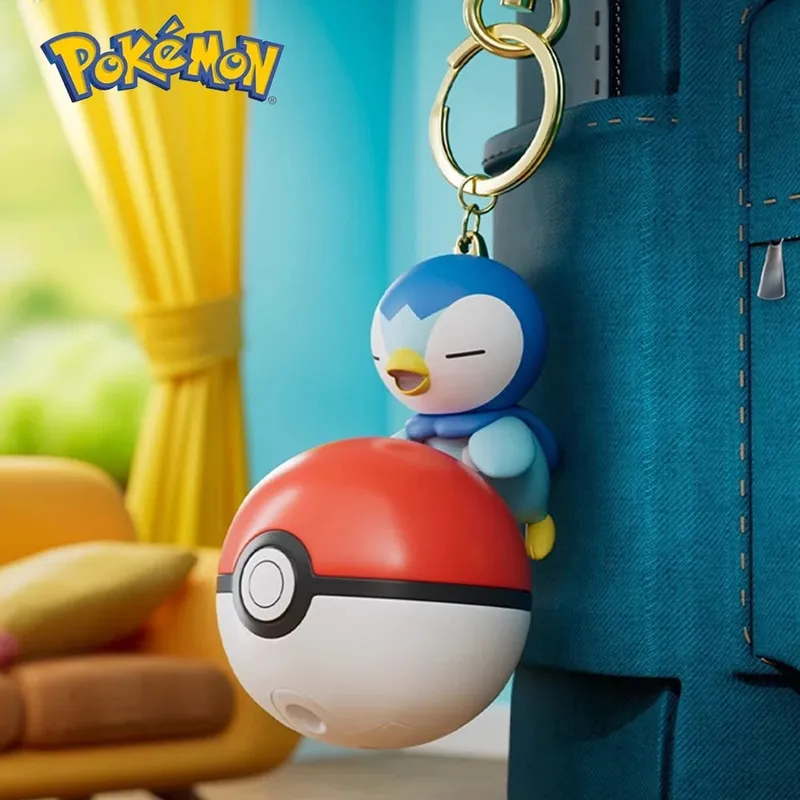 Pokemon Cute Glowing Series Charm PokeBall Keychain Model Doll Pikachu Piplup Bulbasaur Action Figure Δώρο αξεσουάρ τσάντα κινουμένων σχεδίων