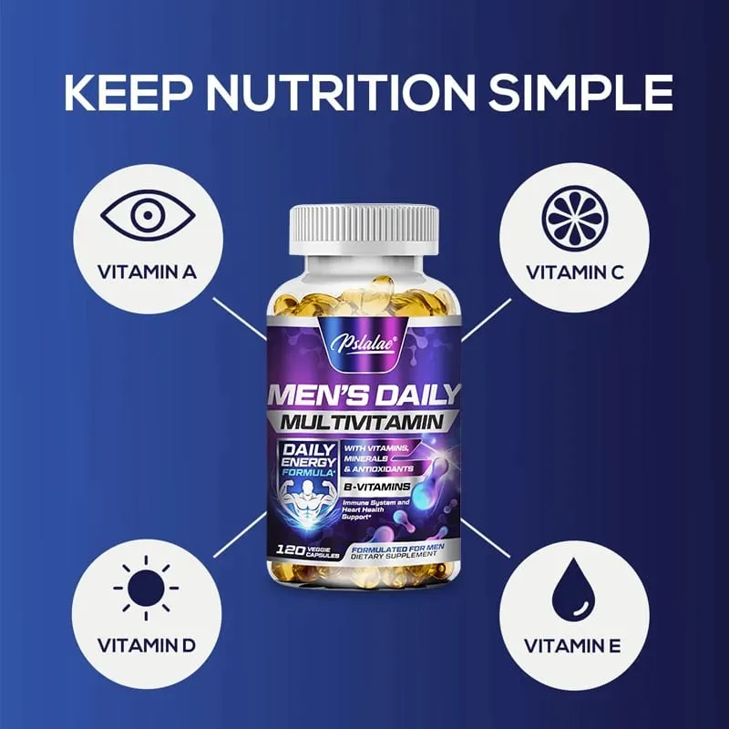 Men's Multivitamin Supplement - Provides Energy and Endurance Supports Heart Brain Health and Vitality