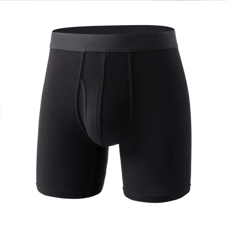 8Pcs Boxers Man Black Long Boxer Short Breathable Men's Underpants 3D Cutting U Pouch Design Man Clothes Plus Size Man Underwear