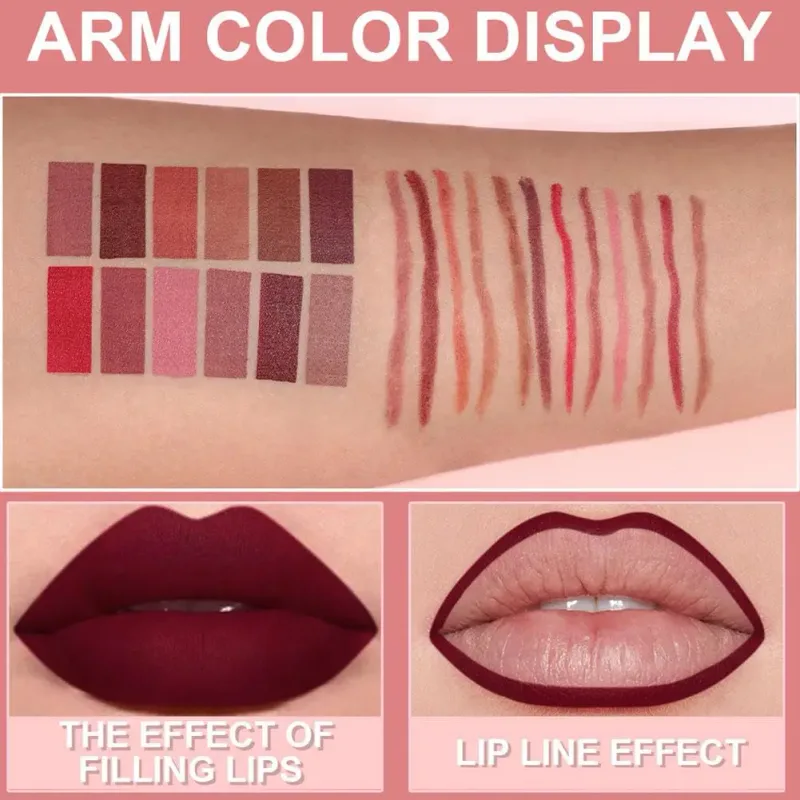 Σετ στυλό 6 χρωμάτων Lip Liner Αδιάβροχο Αδιάβροχο Εύκολο Χρώμα Διαρκές που δεν ξεθωριάζει Σετ Lip Gloss Beauty Makeup — image 7