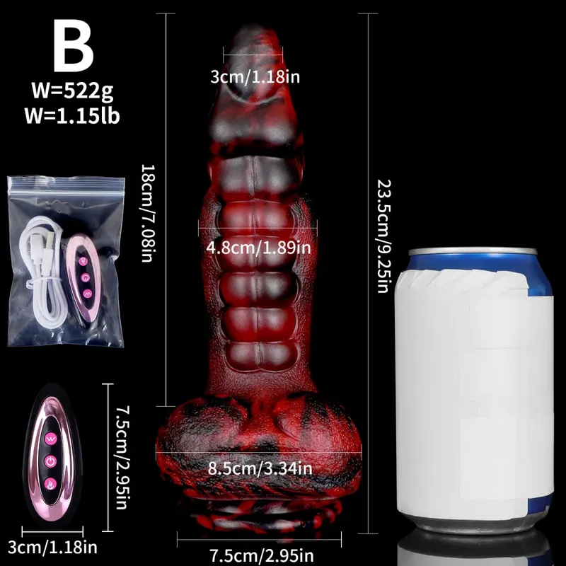 Nagy teleszkópos műpénisz szexjáték vibrátor műpénisz távirányító, tolóerős vibrációs pénisz Monster műpénisz vagina anális G pont masszírozó