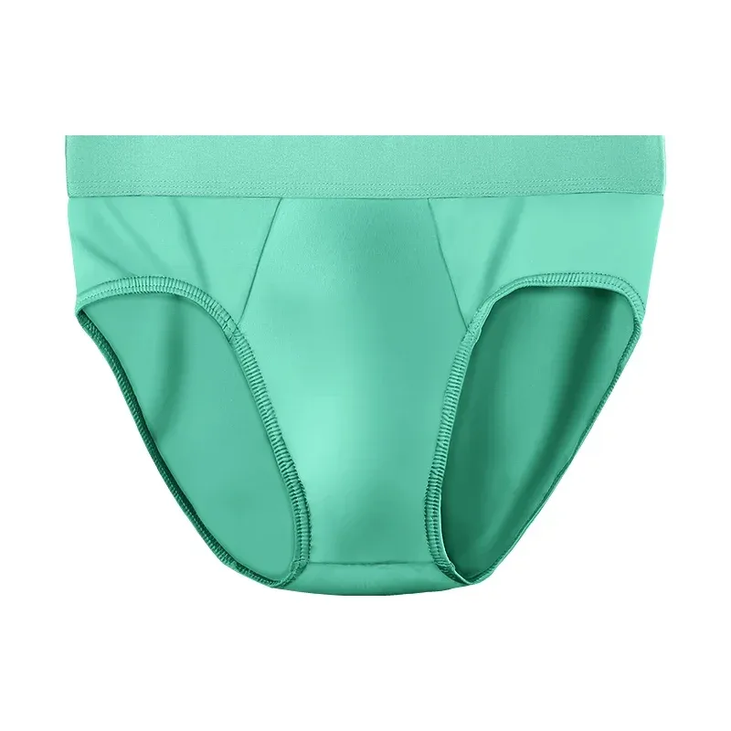 3PCS men's ice - silk underwear. Thin - style for summer, with U - convex briefs. Breathable, solid - colored shorts