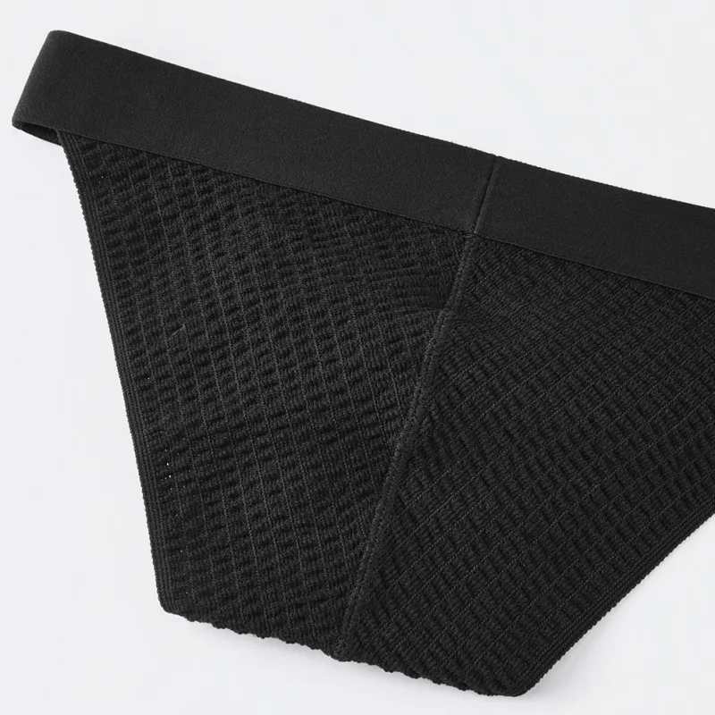Men Woven Mesh High Fork Brief Adult Underwear Breathable U Pouch Elastic Soft G-string Thong Unisex Panties Men's Underpants