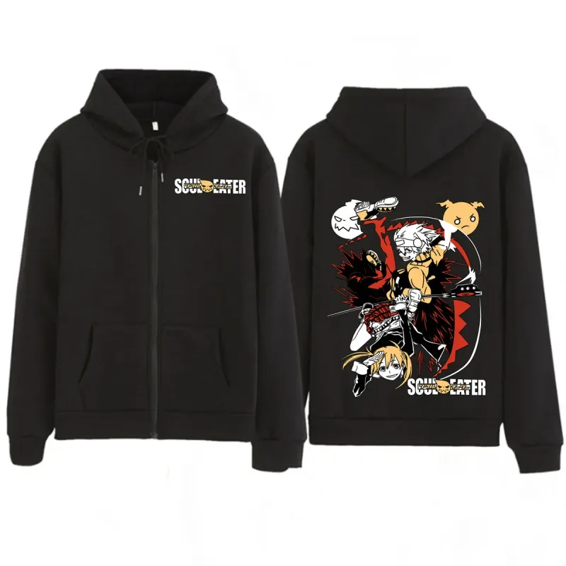 Anime Soul Eater MAKA ALBARN Dragkedja Luvtröjor Roliga män kvinnor Kläder Mode överdimensionerade kläder Fritidskläder långärmade Streetwears — image 1