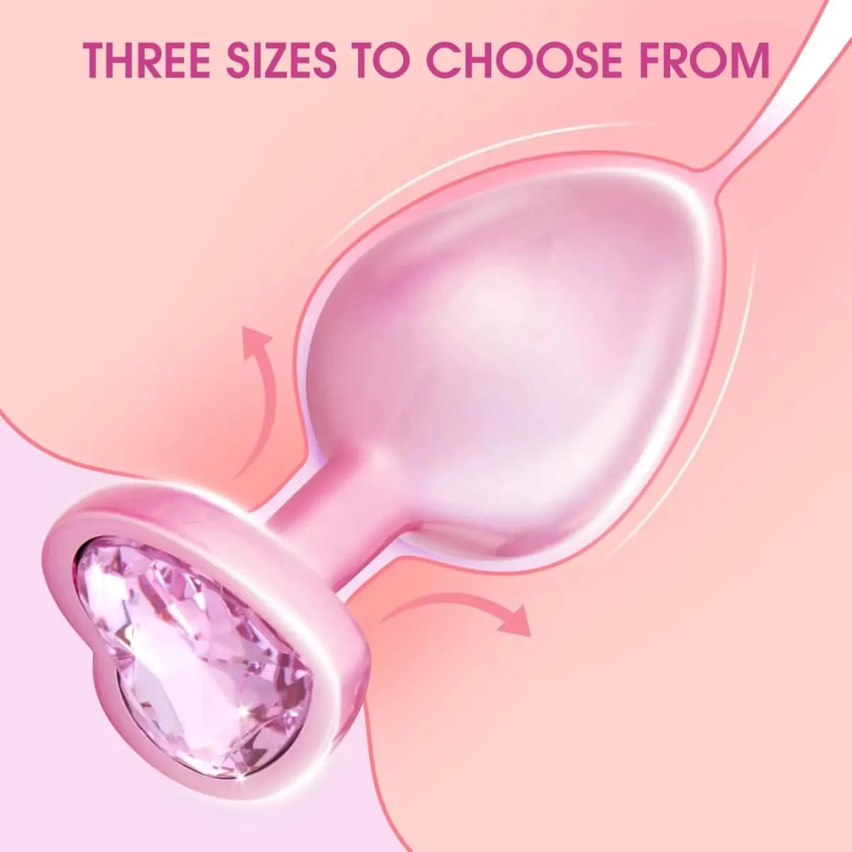 Crystal Diamond Heart Base Metal Butt Plug 3 Sizes Anal Plug Anal Trainer για αρχάριους Unisex μασάζ προστάτη Παιχνίδια σεξ για ενήλικες — image 2