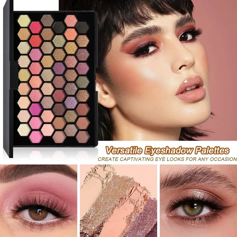 6 Buah Kit Rias 54 Warna Palet Eyeshadow 15 Warna Palet Concealer 12 Warna Lip Gloss dengan 9 Buah Kuas Kuas Bibir Set Lengkap