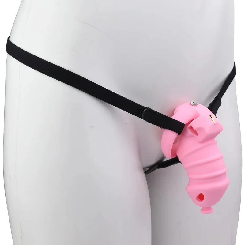 Jaula de silicona para pene masculino, cinturón de castidad, consolador con bloqueo para pene, Juguetes sexuales antiescape para hombres, accesorios eróticos