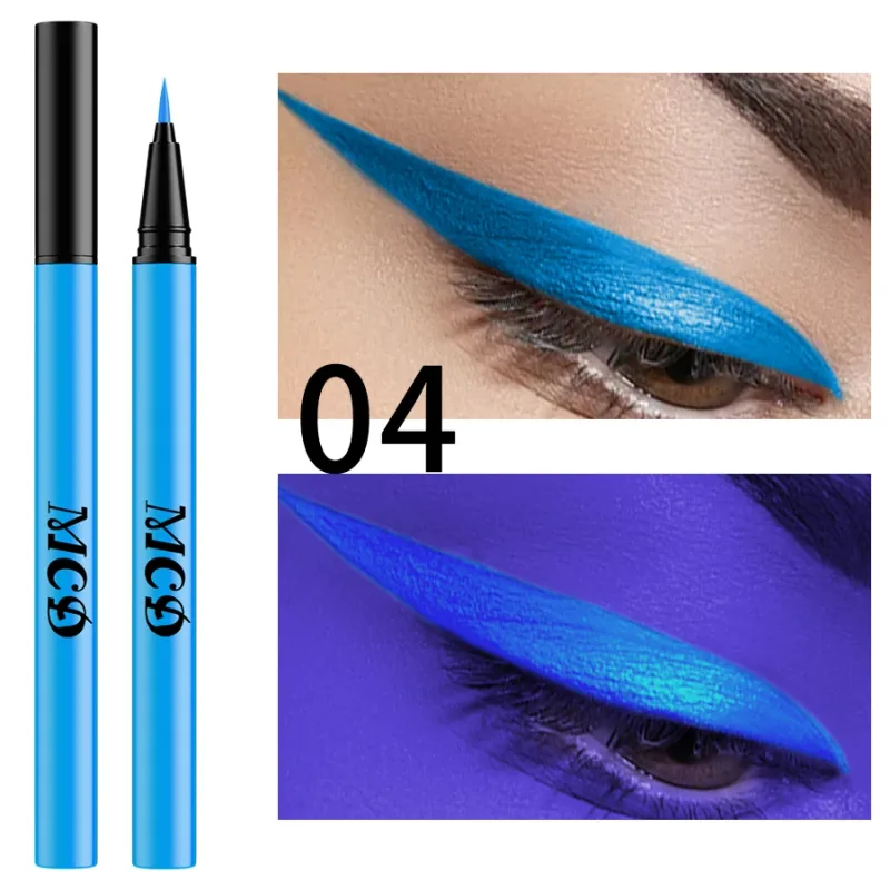 1 PC אור UV ניאון אייליינר עט איפור עיניים כחול ירוק עמיד למים צבע נוזלי עיפרון עיפרון איפור קוסמטיקה צהוב סגול