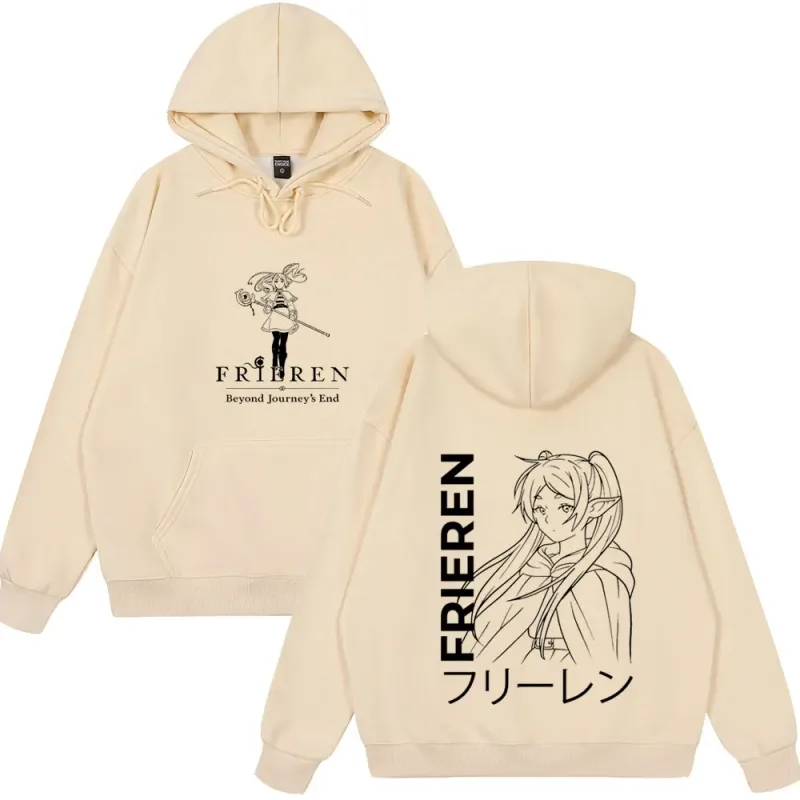 Anime Frieren: au-delà de la fin du voyage sweat à capuche pour hommes femmes vêtements mode Harajuku hauts Style de Couple porte des vêtements polaires d'hiver — image 9