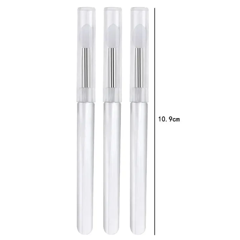 3/5/10Pcs Soft Silicone Lipstick Brush Lip Stick Applicator Portable Clear Handle Clean Microbrush Lipgloss Beauty Tool