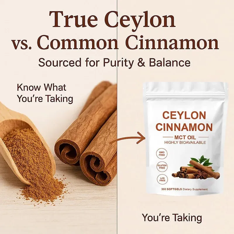 300pcs Ceylon Cinnamon Softgels Pure Ingredients Συμπλήρωμα Διατροφής για Ισορροπημένη Διατροφή Ανοσολογική Υποστήριξη Easy Digest — image 3