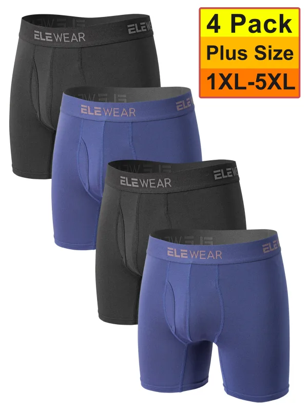 4 Pack Men Underwear With Opening Breathable Mens Boxershorts Men's Panties Underpants Plus Size 1XL-5XL Fashion Boxers Brief