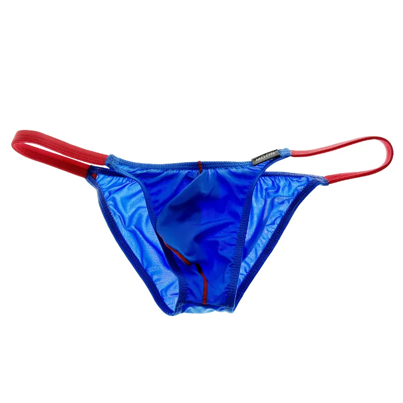 Men Ice Silk Low Rise Briefs U Pouch Color Block Breathable Soft Comfort Male Daily Underwear