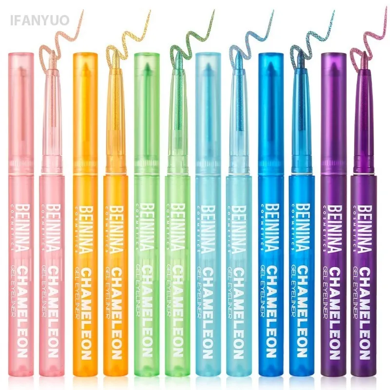 Μεταλλικό Chameleon Gold Eyeliner Gel στυλό Pearlescent Polarized Glitter Πράσινο Inner Eye Liner Λαμπερό πολύχρωμο Soft Eyes Pigment
