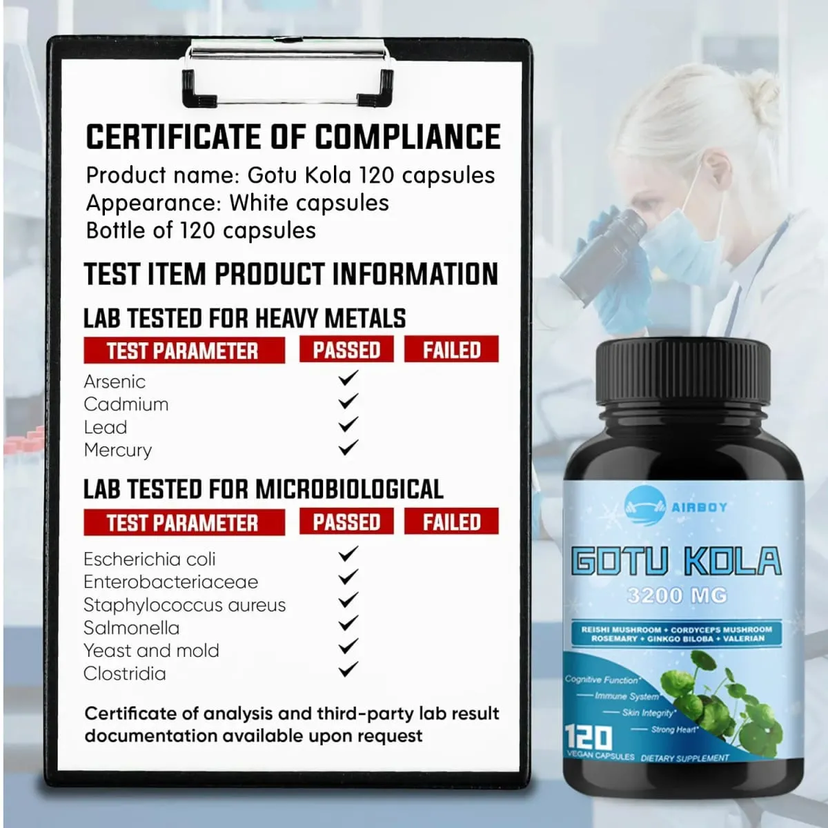 Gotu Kola Capsules - Brain Cognition Immune System Skin Energy & Circulation Supplement - Non-GMO & Gluten FreeSupplements — image 6