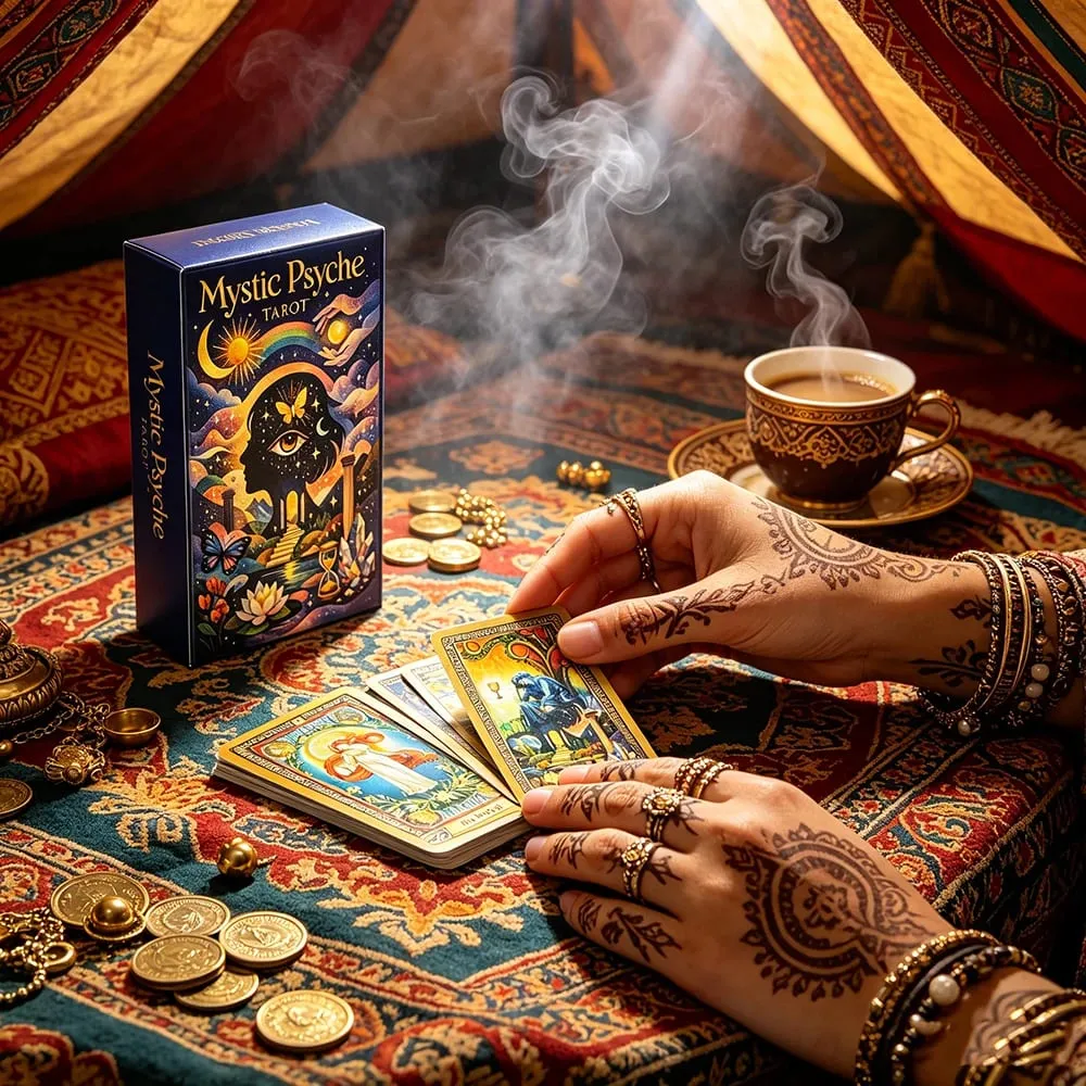 Mystic Psyche Deck Tarot English Divination Cards Mystical Cosmic Butterfly Crystal Theme Fortune Telling Board Game Cards Tarot — image 3
