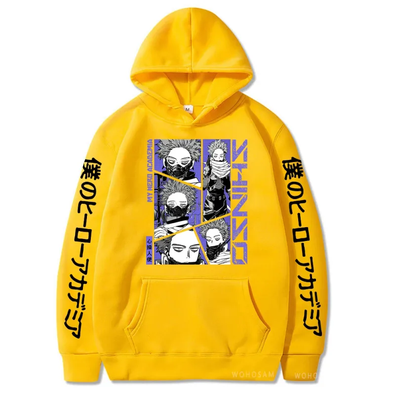 Sudaderas con capucha de My Hero Academia para hombre y mujer, suéter con estampado de Shinso Hitoshi, sudaderas con cuello redondo de estilo de dibujos animados Harajuku, Sudadera con capucha de calle para hombre y mujer — image 24