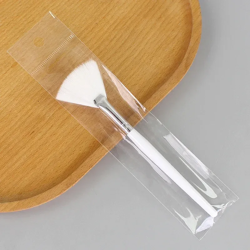 5 stuks ventilatorborstels gezichtsborstels zachte make-upborstel cosmetisch applicatorgereedschap houten handvat en zachte vezel voor schilmasker — image 7