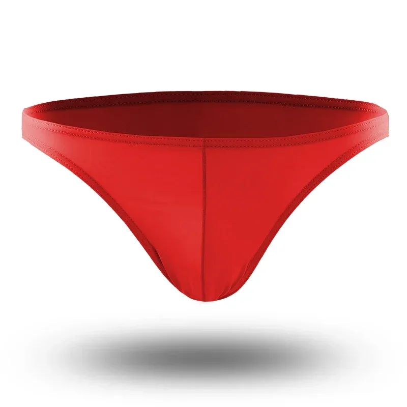 Summer Men's Breathable Ice Silk Underwear - Thin Style, Sexy Low-Waist Tight Fit, Seamless Small Triangle Bottom