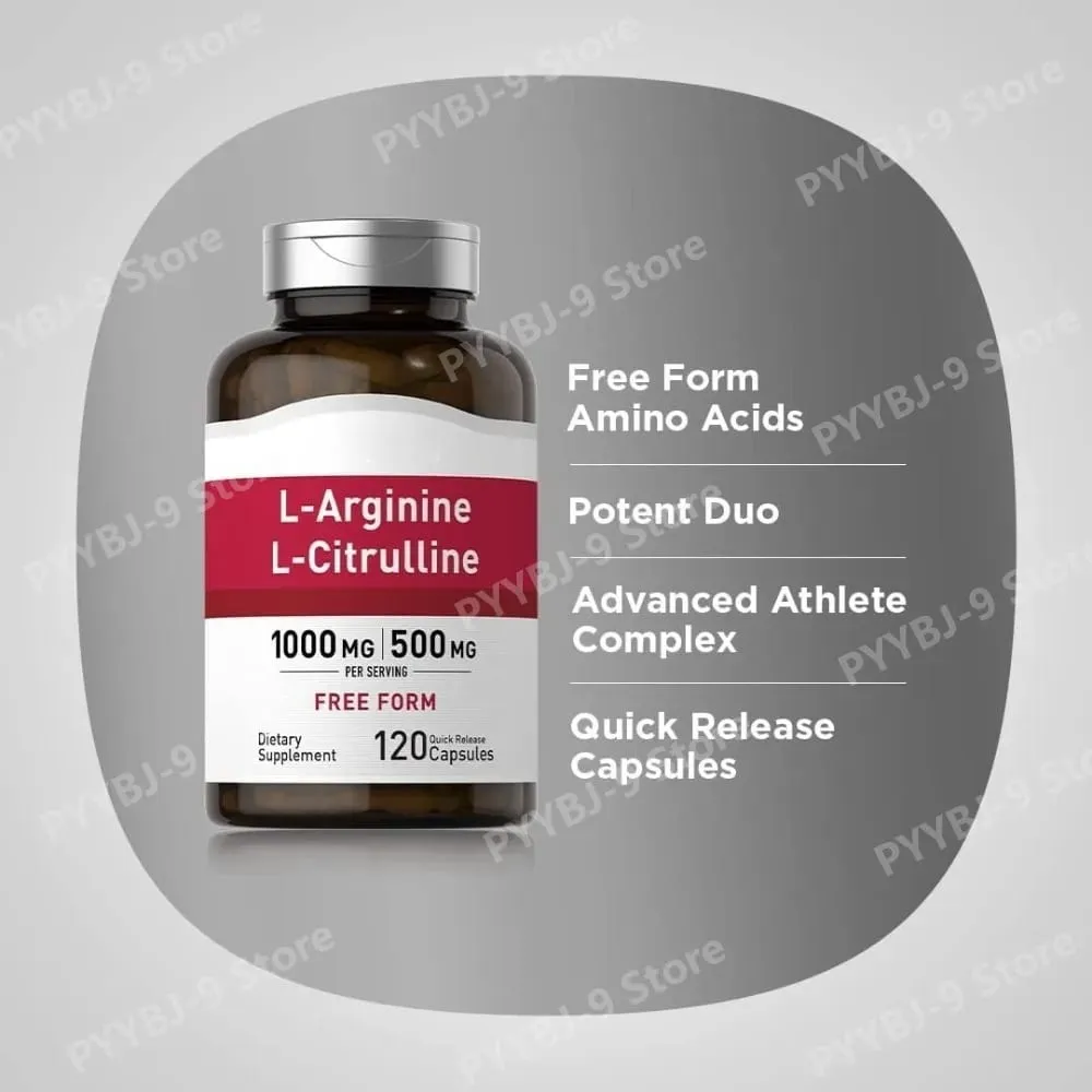 1500 Mg L-arginin és L-citrullin adagonként szabad formájú aminosav komplex férfiaknak és nőknek, nem GMO gluténmentes 120 kapszula