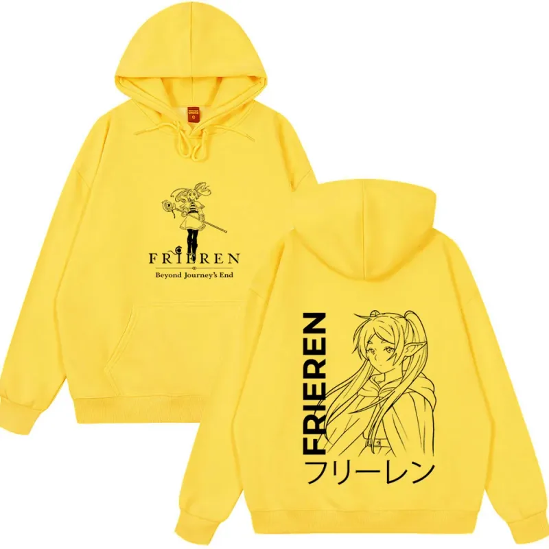 Anime Frieren: au-delà de la fin du voyage sweat à capuche pour hommes femmes vêtements mode Harajuku hauts Style de Couple porte des vêtements polaires d'hiver — image 3