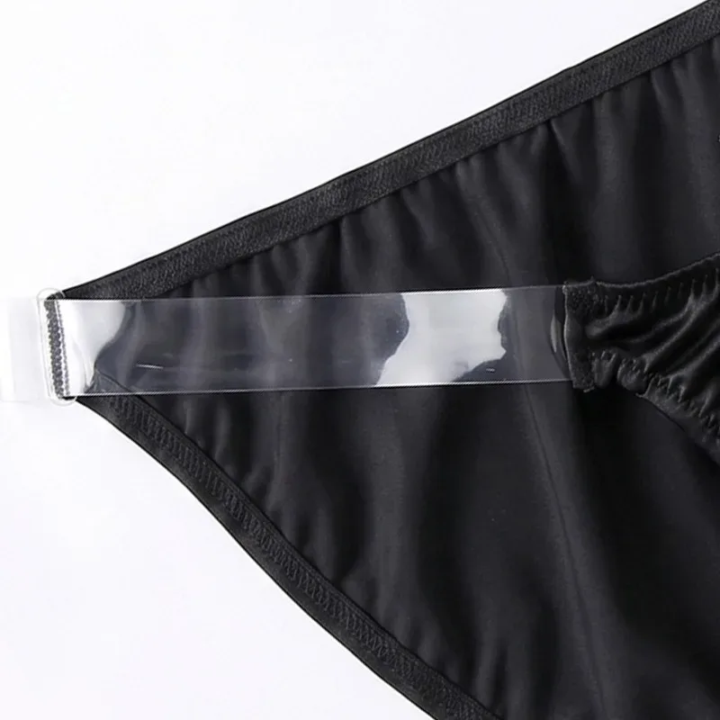 Ice Silk Satin Like Men's Underwear Solid Stretch High Fork Briefs Triangular Panties Bulge Pouch Smooth Breathable Underpant — image 11